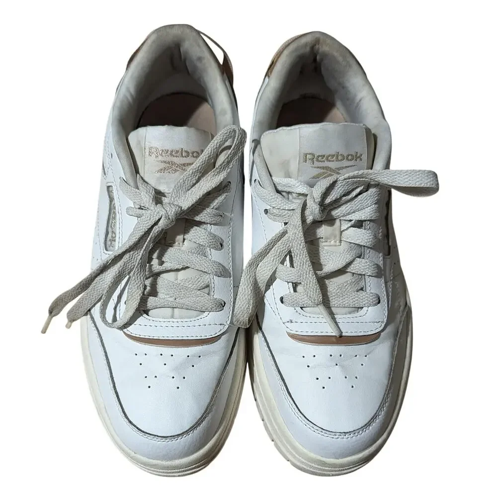 Reebok Classic Ortholite Sneakers Womens 7.5 White Leather Low Top Comfort Shoes